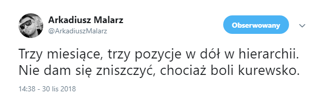 MOCNY tweet Malarza na temat jego sytuacji w Legii